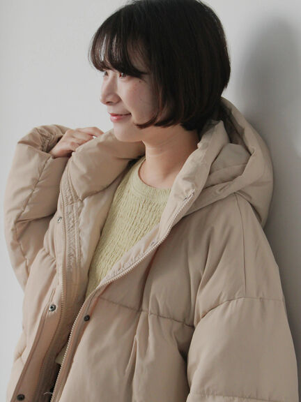 裾ラウンド中綿ブルゾン（ブラック/ライトベージュ/キナリ）｜Samansa Mos2 blue（サマンサモスモス ブルー）通販