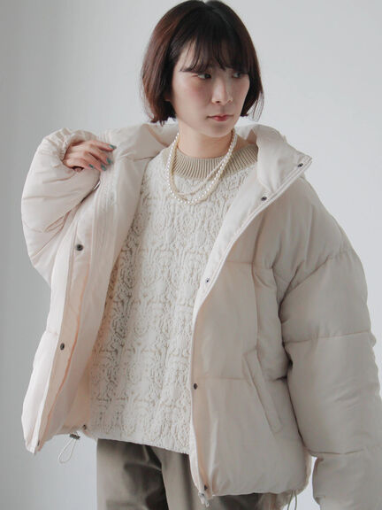 裾ラウンド中綿ブルゾン（ブラック/ライトベージュ/キナリ）｜Samansa Mos2 blue（サマンサモスモス ブルー）通販