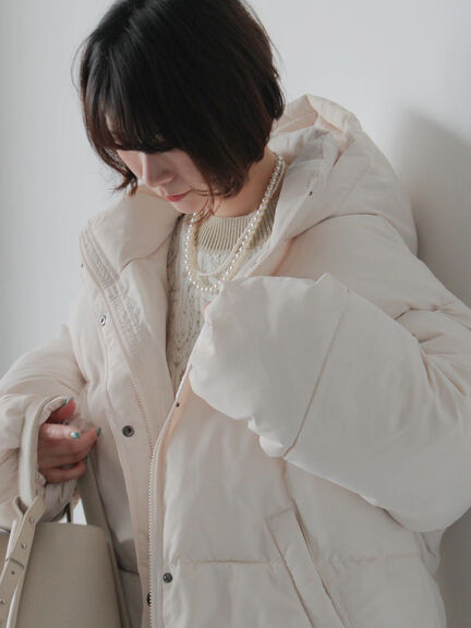 裾ラウンド中綿ブルゾン（ブラック/ライトベージュ/キナリ）｜Samansa Mos2 blue（サマンサモスモス ブルー）通販