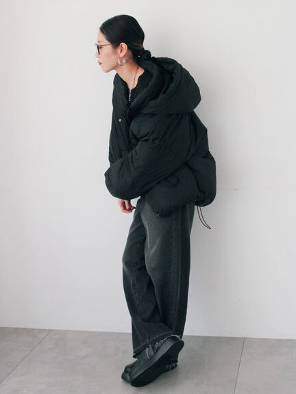 裾ラウンド中綿ブルゾン（ブラック/ライトベージュ/キナリ）｜Samansa Mos2 blue（サマンサモスモス ブルー）通販