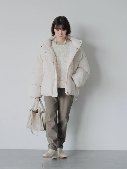 裾ラウンド中綿ブルゾン（ブラック/ライトベージュ/キナリ）｜Samansa Mos2 blue（サマンサモスモス ブルー）通販