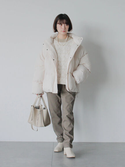 裾ラウンド中綿ブルゾン（ブラック/ライトベージュ/キナリ）｜Samansa Mos2 blue（サマンサモスモス ブルー）通販