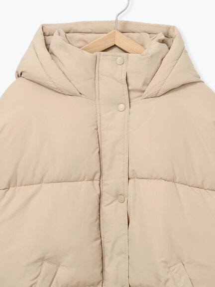 裾ラウンド中綿ブルゾン（ブラック/ライトベージュ/キナリ）｜Samansa Mos2 blue（サマンサモスモス ブルー）通販