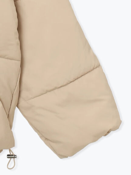 裾ラウンド中綿ブルゾン（ブラック/ライトベージュ/キナリ）｜Samansa Mos2 blue（サマンサモスモス ブルー）通販