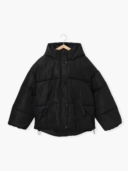 裾ラウンド中綿ブルゾン（ブラック/ライトベージュ/キナリ）｜Samansa Mos2 blue（サマンサモスモス ブルー）通販