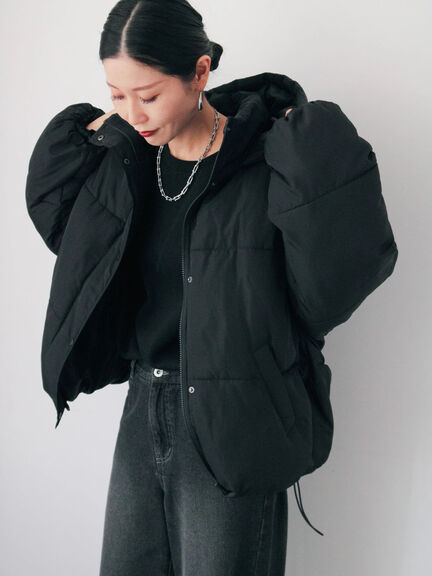 裾ラウンド中綿ブルゾン（ブラック/ライトベージュ/キナリ）｜Samansa Mos2 blue（サマンサモスモス ブルー）通販