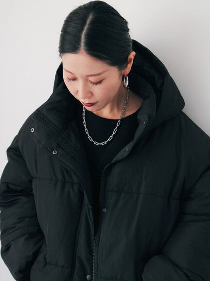 裾ラウンド中綿ブルゾン（ブラック/ライトベージュ/キナリ）｜Samansa Mos2 blue（サマンサモスモス ブルー）通販