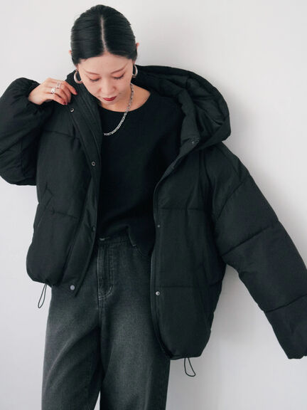 裾ラウンド中綿ブルゾン（ブラック/ライトベージュ/キナリ）｜Samansa Mos2 blue（サマンサモスモス ブルー）通販