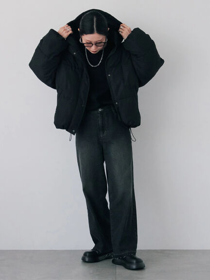 裾ラウンド中綿ブルゾン（ブラック/ライトベージュ/キナリ）｜Samansa Mos2 blue（サマンサモスモス ブルー）通販