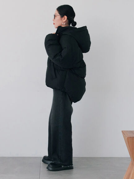 裾ラウンド中綿ブルゾン（ブラック/ライトベージュ/キナリ）｜Samansa Mos2 blue（サマンサモスモス ブルー）通販