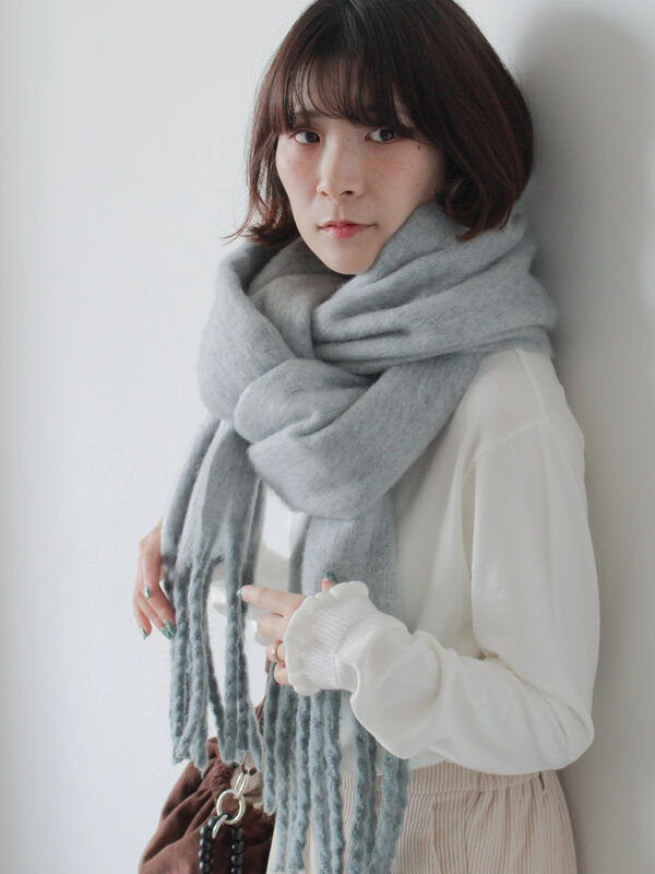 セール】 フリル衿ニットプルオーバー（オフホワイト/ホワイト