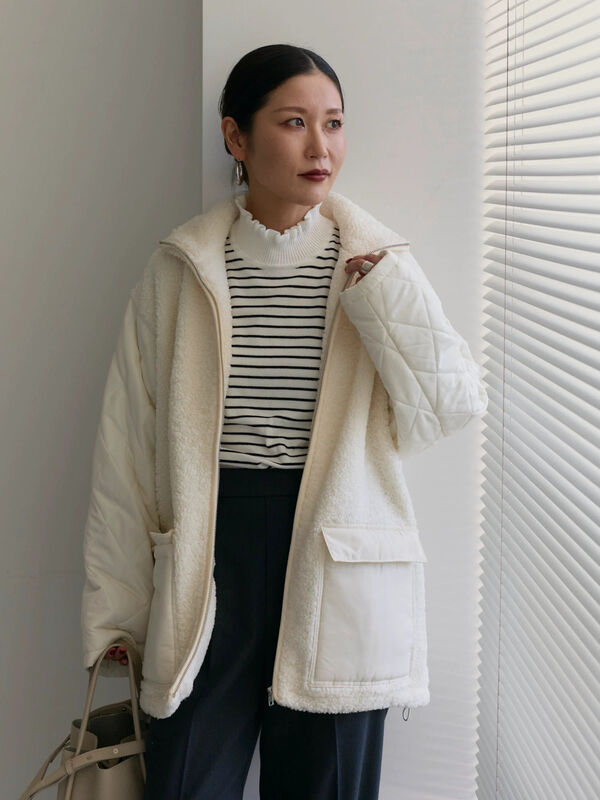 セール】 フリル衿ニットプルオーバー（オフホワイト/ホワイト