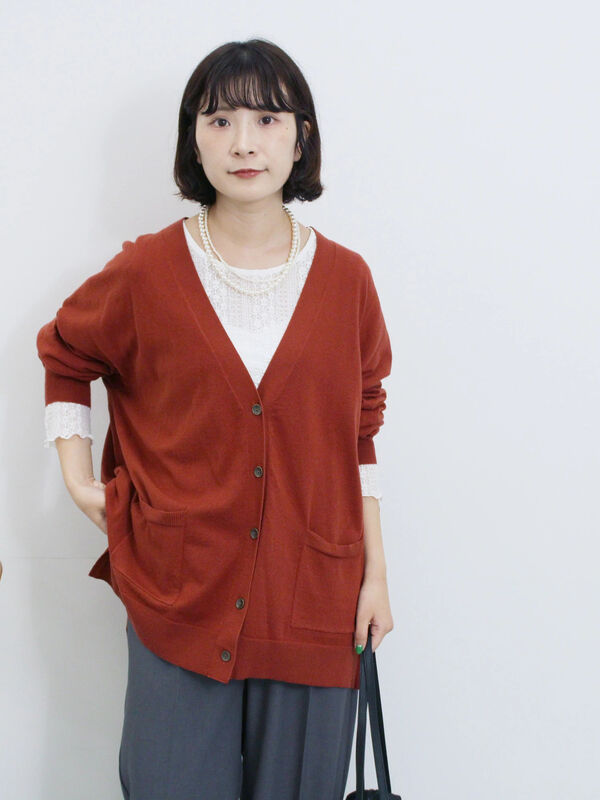 マルチスタイルVネックカーディガン（オレンジ）｜Samansa Mos2 blue（サマンサモスモス ブルー）通販