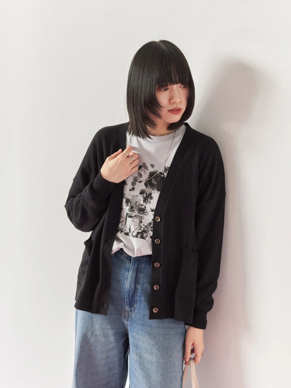 STONE  カーディガン 濃紺SMサイズ（着画有り） ミズノ男女兼用カーディガン長袖[チトセ製品] MZ-0174｜THS-白衣通販・販売