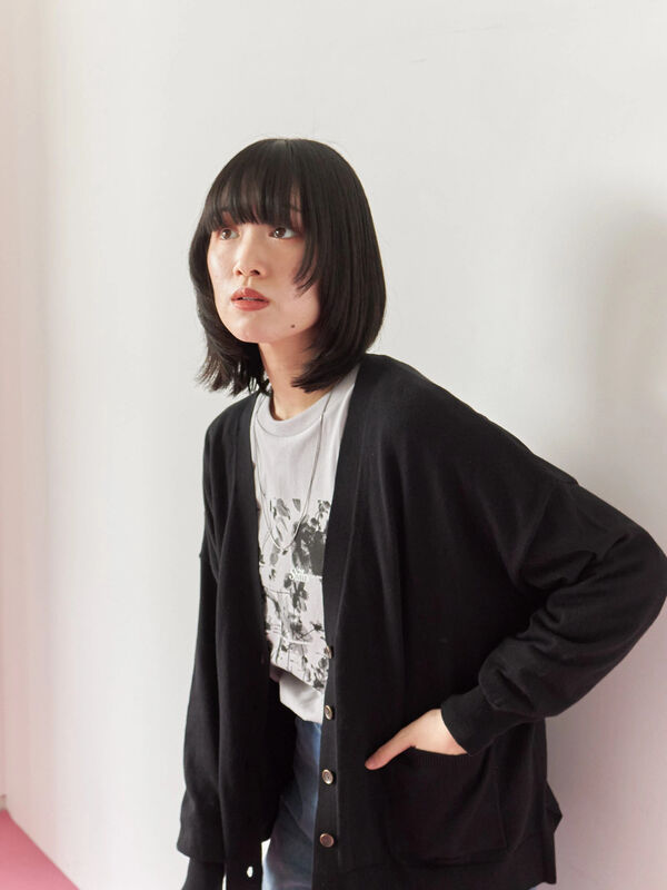 セール】 マルチスタイルVネックカーディガン（ブラック/ライト