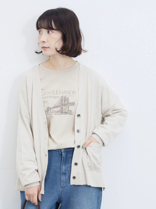 セール】 マルチスタイルVネックカーディガン（ブラック/ライト