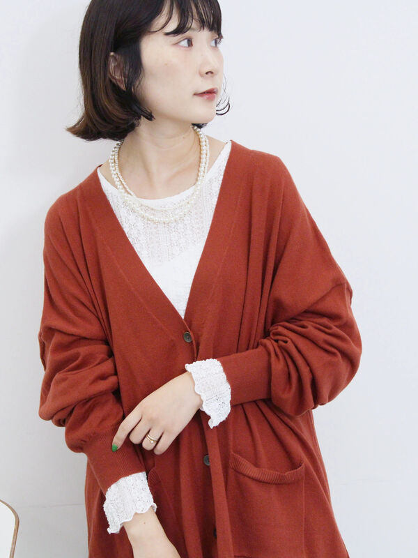 セール】 マルチスタイルVネックカーディガン（ブラック/ライト