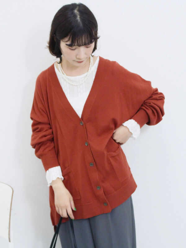 セール】 マルチスタイルVネックカーディガン（ブラック/ライト