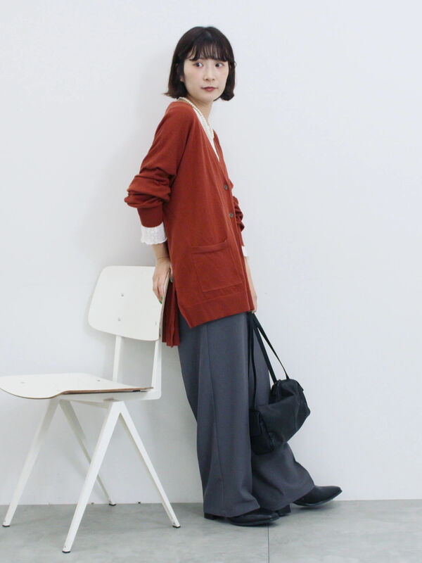 セール】 マルチスタイルVネックカーディガン（ブラック/ライト