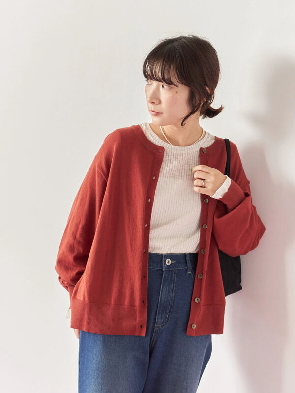 セール】 マルチスタイル前後2wayクルーネックカーディガン（ブラック