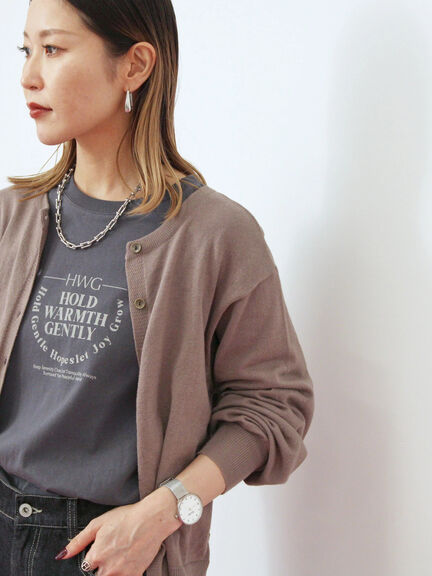 マルチスタイル前後2wayクルーネックカーディガン（ブラック/ライトベージュ/オレンジ/モカ/グリーン）｜Samansa Mos2 blue（サマンサモスモス ブルー）通販