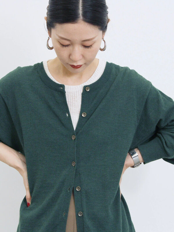 セール】 マルチスタイル前後2wayクルーネックカーディガン（ブラック