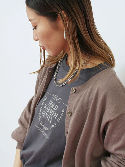 マルチスタイル前後2wayクルーネックカーディガン（ブラック/ライトベージュ/オレンジ/モカ/グリーン）｜Samansa Mos2 blue（サマンサモスモス ブルー）通販