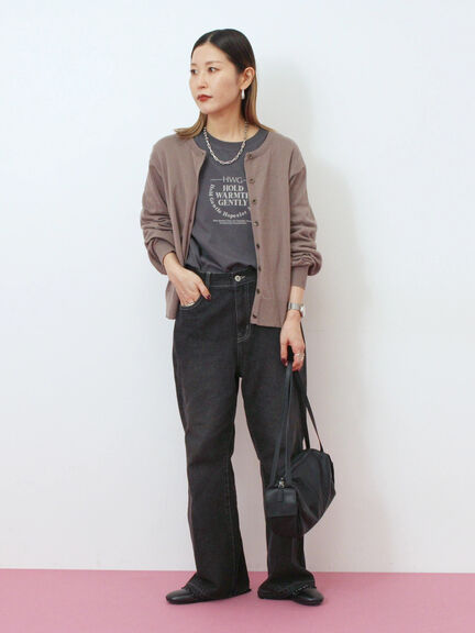 マルチスタイル前後2wayクルーネックカーディガン（ブラック/ライトベージュ/オレンジ/モカ/グリーン）｜Samansa Mos2 blue（サマンサモスモス ブルー）通販