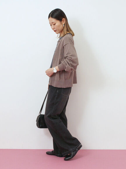 マルチスタイル前後2wayクルーネックカーディガン（ブラック/ライトベージュ/オレンジ/モカ/グリーン）｜Samansa Mos2 blue（サマンサモスモス ブルー）通販