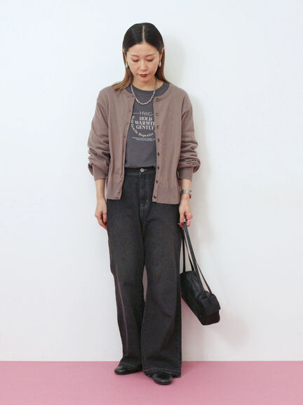 マルチスタイル前後2wayクルーネックカーディガン（ブラック/ライトベージュ/オレンジ/モカ/グリーン）｜Samansa Mos2 blue（サマンサモスモス ブルー）通販