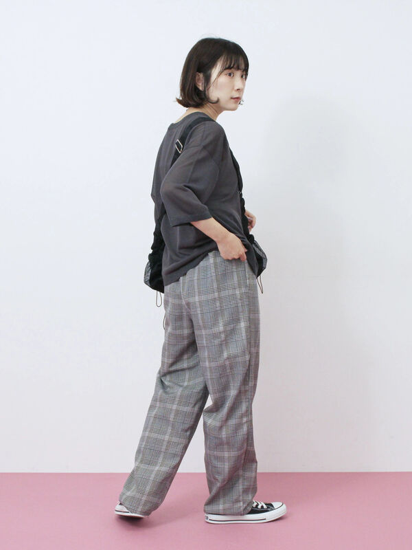 セール】 ダブルウエストアソートイージーパンツ（グレー/ブラック