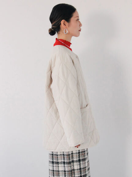 キルトミドルコート（グレー/ライトベージュ/グリーン）｜Samansa Mos2 blue（サマンサモスモス ブルー）通販