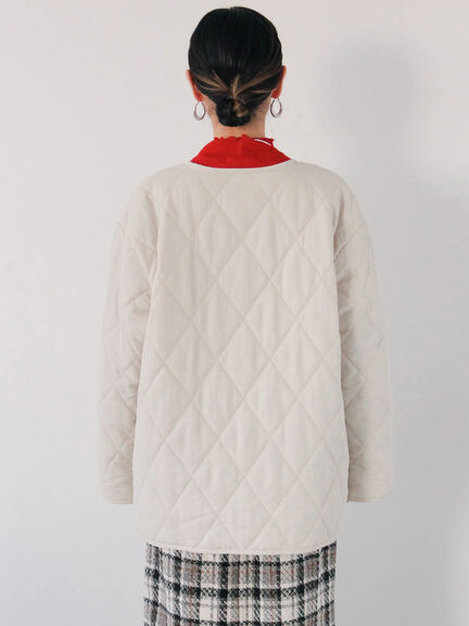 キルトミドルコート（グレー/ライトベージュ/グリーン）｜Samansa Mos2 blue（サマンサモスモス ブルー）通販