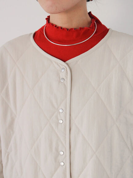 キルトミドルコート（グレー/ライトベージュ/グリーン）｜Samansa Mos2 blue（サマンサモスモス ブルー）通販