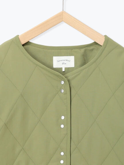 キルトミドルコート（グレー/ライトベージュ/グリーン）｜Samansa Mos2 blue（サマンサモスモス ブルー）通販