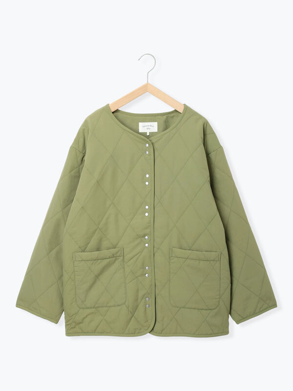 セール】 キルトミドルコート（グレー/ライトベージュ/グリーン