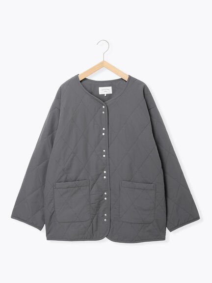 キルトミドルコート（グレー/ライトベージュ/グリーン）｜Samansa Mos2 blue（サマンサモスモス ブルー）通販