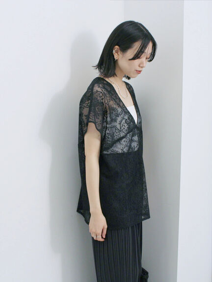 レースブラウス（ブラック/ベージュ/ブラウン）｜Samansa Mos2 blue（サマンサモスモス ブルー）通販