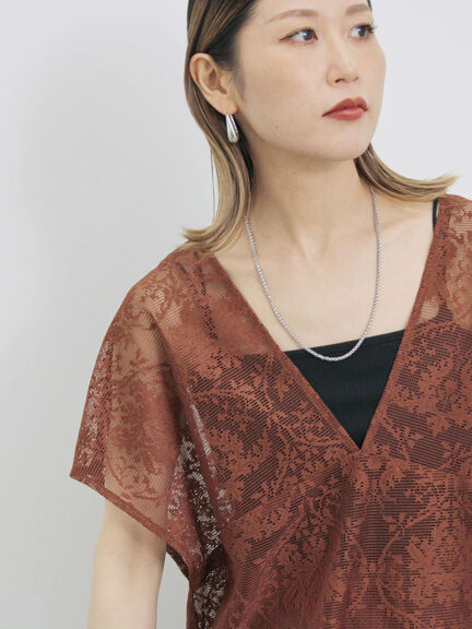 レースブラウス（ブラック/ベージュ/ブラウン）｜Samansa Mos2 blue（サマンサモスモス ブルー）通販