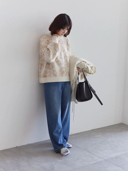 花柄シャギーニットプルオーバー（オフホワイト/グレー/ブラック）｜Samansa Mos2 blue（サマンサモスモス ブルー）通販