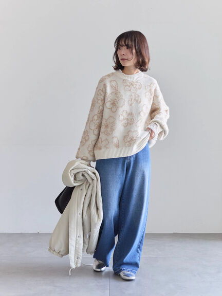 花柄シャギーニットプルオーバー（オフホワイト/グレー/ブラック）｜Samansa Mos2 blue（サマンサモスモス ブルー）通販