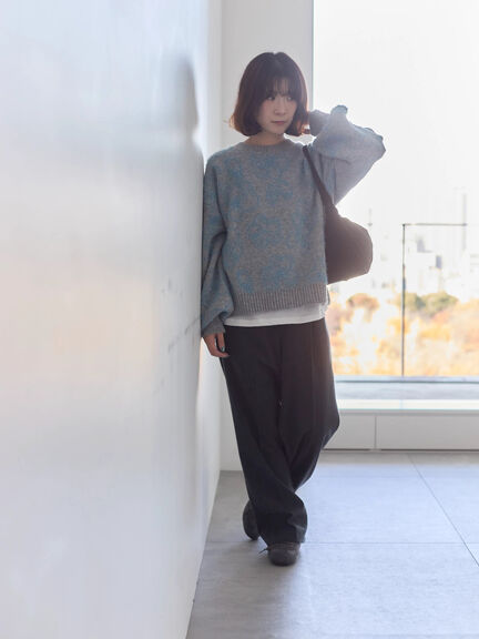 花柄シャギーニットプルオーバー（オフホワイト/グレー/ブラック）｜Samansa Mos2 blue（サマンサモスモス ブルー）通販