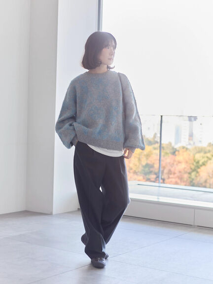 花柄シャギーニットプルオーバー（オフホワイト/グレー/ブラック）｜Samansa Mos2 blue（サマンサモスモス ブルー）通販