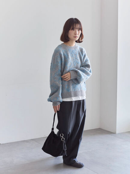 花柄シャギーニットプルオーバー（オフホワイト/グレー/ブラック）｜Samansa Mos2 blue（サマンサモスモス ブルー）通販