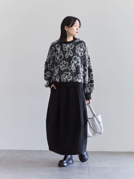 花柄シャギーニットプルオーバー（オフホワイト/グレー/ブラック）｜Samansa Mos2 blue（サマンサモスモス ブルー）通販