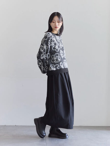 花柄シャギーニットプルオーバー（オフホワイト/グレー/ブラック）｜Samansa Mos2 blue（サマンサモスモス ブルー）通販