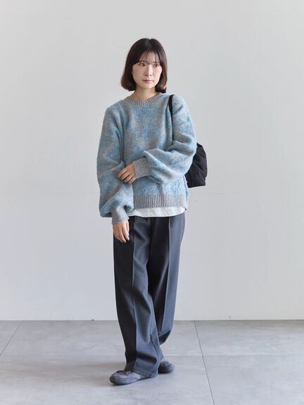 花柄シャギーニットプルオーバー（オフホワイト/グレー/ブラック）｜Samansa Mos2 blue（サマンサモスモス ブルー）通販
