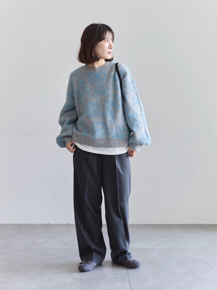 花柄シャギーニットプルオーバー（オフホワイト/グレー/ブラック）｜Samansa Mos2 blue（サマンサモスモス ブルー）通販