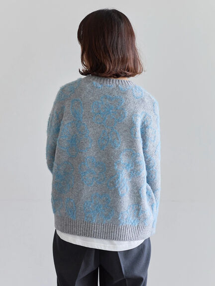 花柄シャギーニットプルオーバー（オフホワイト/グレー/ブラック）｜Samansa Mos2 blue（サマンサモスモス ブルー）通販