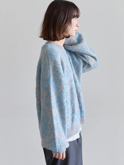 花柄シャギーニットプルオーバー（オフホワイト/グレー/ブラック）｜Samansa Mos2 blue（サマンサモスモス ブルー）通販